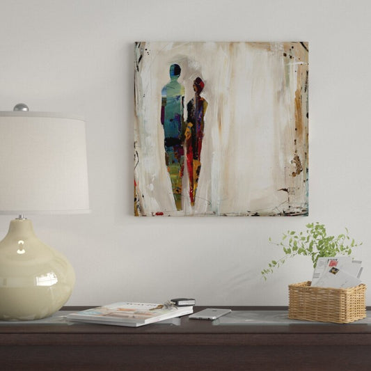 Abstract Couple Oil Painting - Modern Wall Art for Home Decor