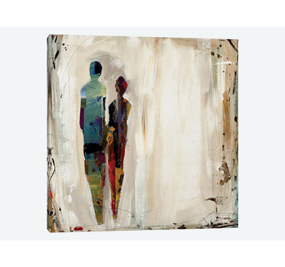 Abstract Couple Oil Painting - Modern Wall Art for Home Decor