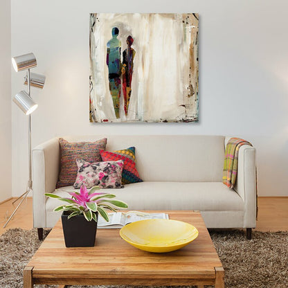Abstract Couple Oil Painting - Modern Wall Art for Home Decor