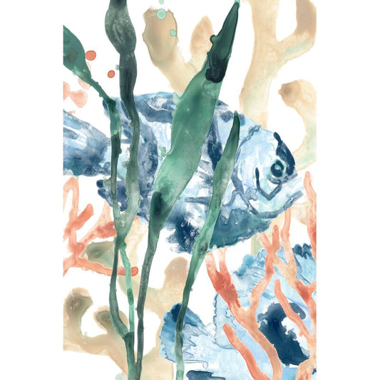 Beautiful Underwater Scene with Fish and Kelp Oil Painting