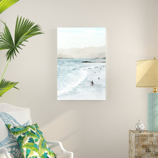 Coastal Serenity: Grace Popp Beach Scene Oil Painting Print