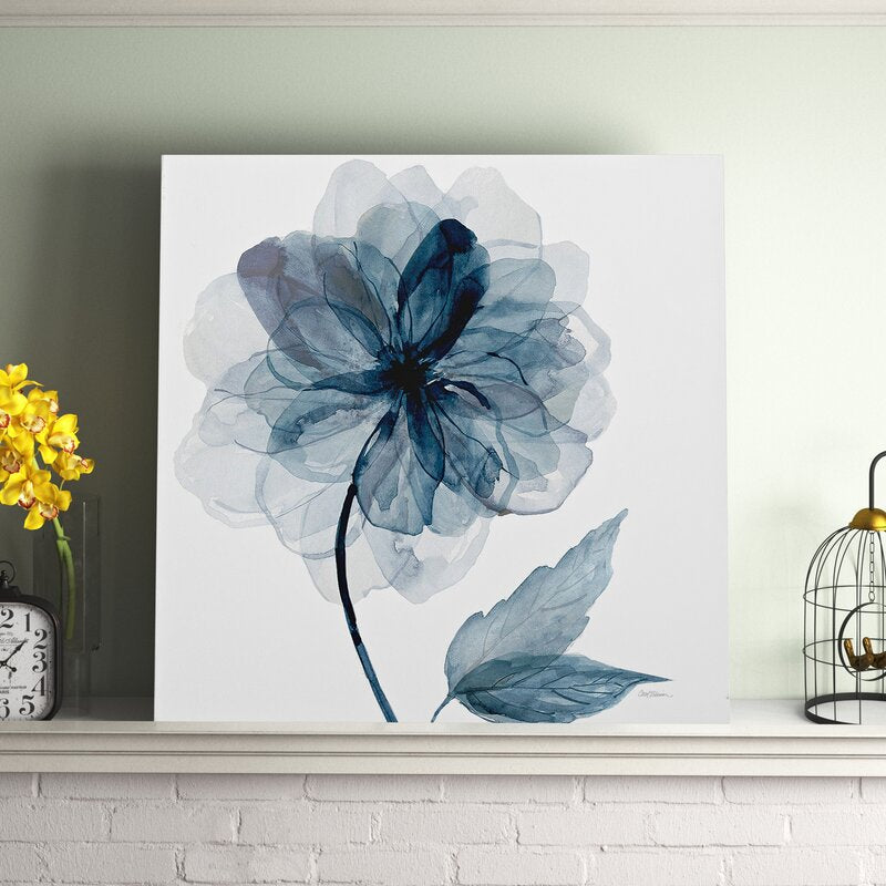 Elegant Blue Floral Oil Painting for Modern Home Decor