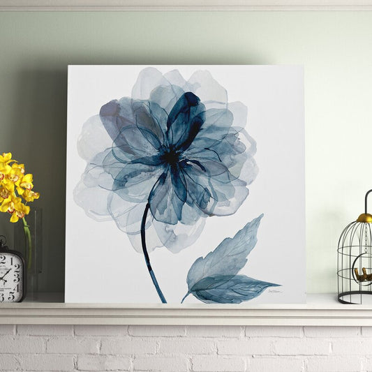 Elegant Blue Floral Oil Painting for Modern Home Decor
