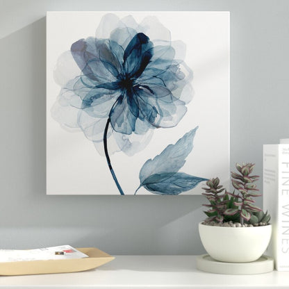 Elegant Blue Floral Oil Painting for Modern Home Decor