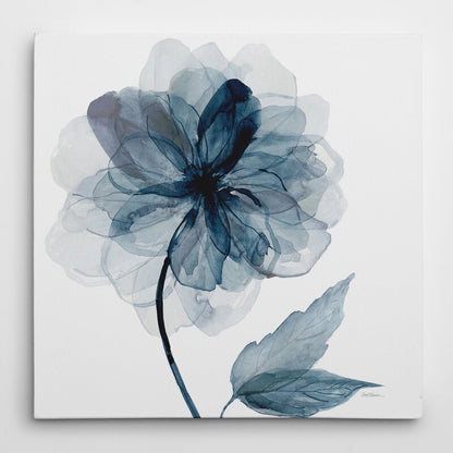 Elegant Blue Floral Oil Painting for Modern Home Decor