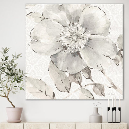 Elegant Grey Peonies Oil Painting for Modern Home Decor