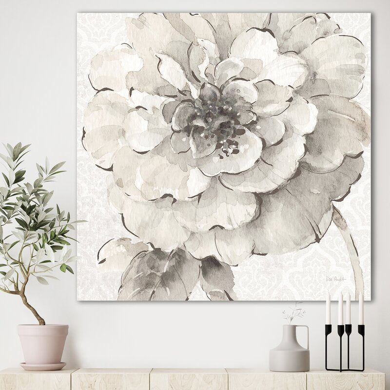 Elegant Grey Peonies Oil Painting for Modern Home Decor