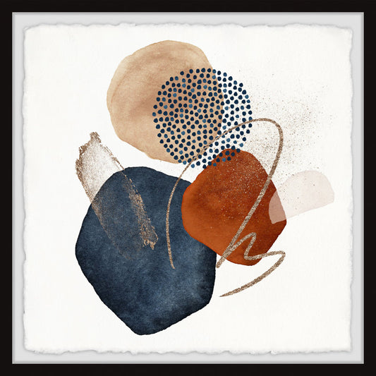 Elegant Abstract Oil Painting with Colorful Shapes and Textures