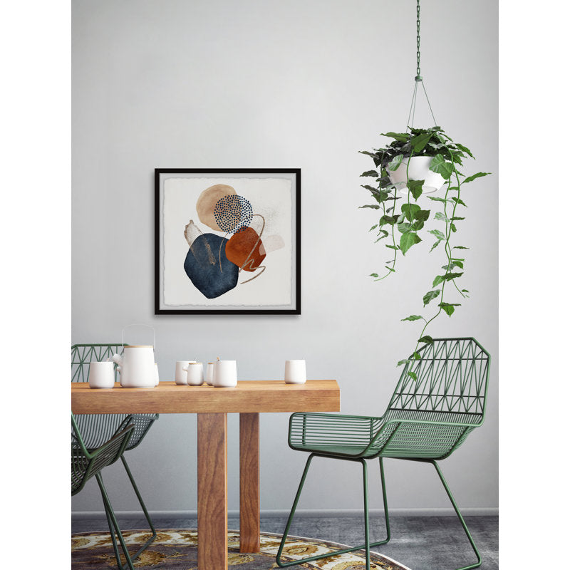 Elegant Abstract Oil Painting with Colorful Shapes and Textures