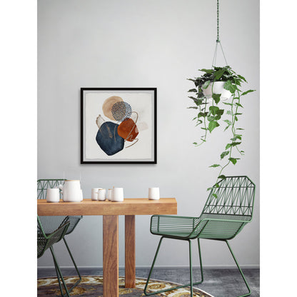 Elegant Abstract Oil Painting with Colorful Shapes and Textures