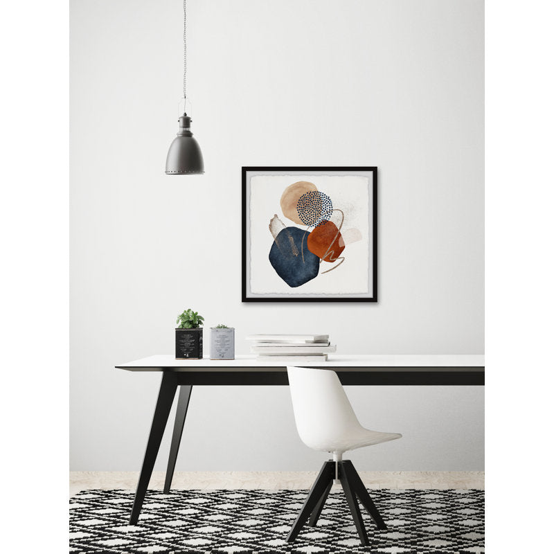Elegant Abstract Oil Painting with Colorful Shapes and Textures