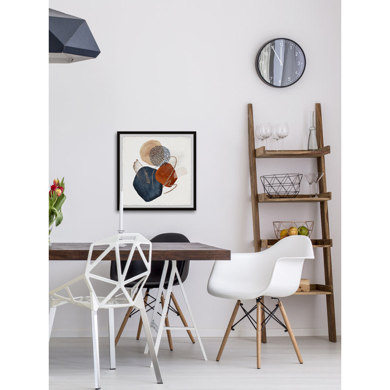 Elegant Abstract Oil Painting with Colorful Shapes and Textures