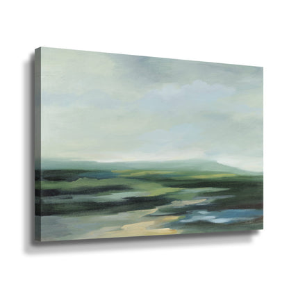 Serene Irish Landscape Oil Painting - Tranquil Coastal Breeze Art Print