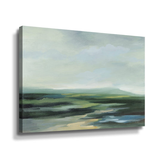 Serene Irish Landscape Oil Painting - Tranquil Coastal Breeze Art Print