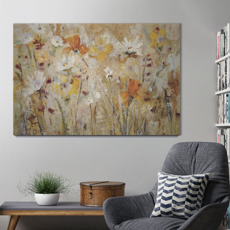 Vibrant Floral Harmony: Bright Oil Painting of Blossoms and Nature