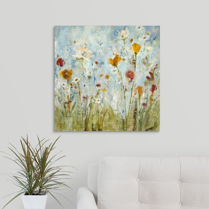 Vibrant Floral Landscape Oil Painting