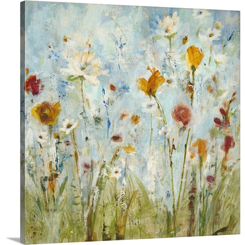 Vibrant Floral Landscape Oil Painting