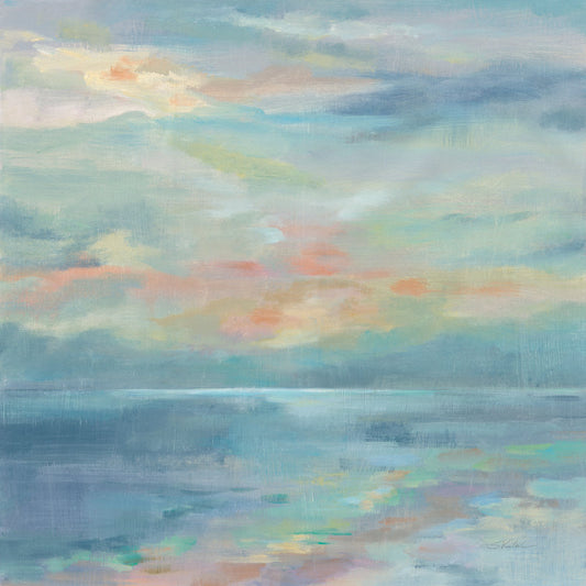 Tranquil Coastal Sunrise Oil Painting