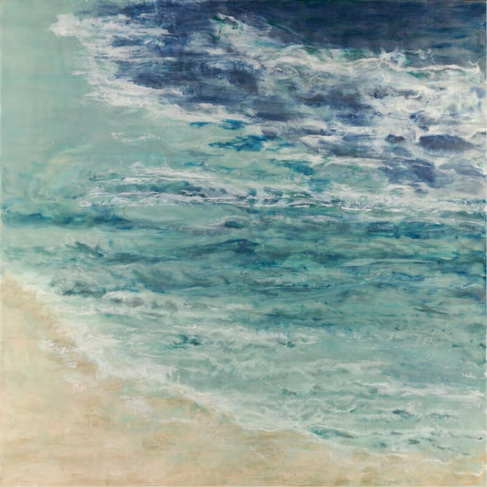 Tranquil Ocean Waves - Elegant Oil Painting