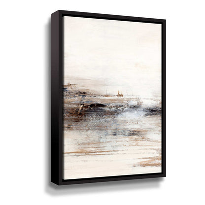 Serene Landscape Oil Painting with Abstract Neutral Tones for Home Decor