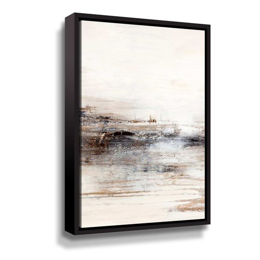 Serene Landscape Oil Painting with Abstract Neutral Tones for Home Decor