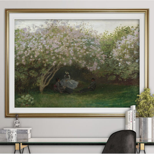 Claude Monet Lilacs Under Gray Skies - Beautiful Floral Oil Painting