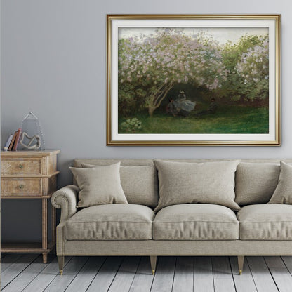 Claude Monet Lilacs Under Gray Skies - Beautiful Floral Oil Painting