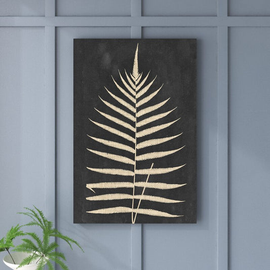 Elegant White Fern Oil Painting for Modern Home D√©cor and Nature Lovers