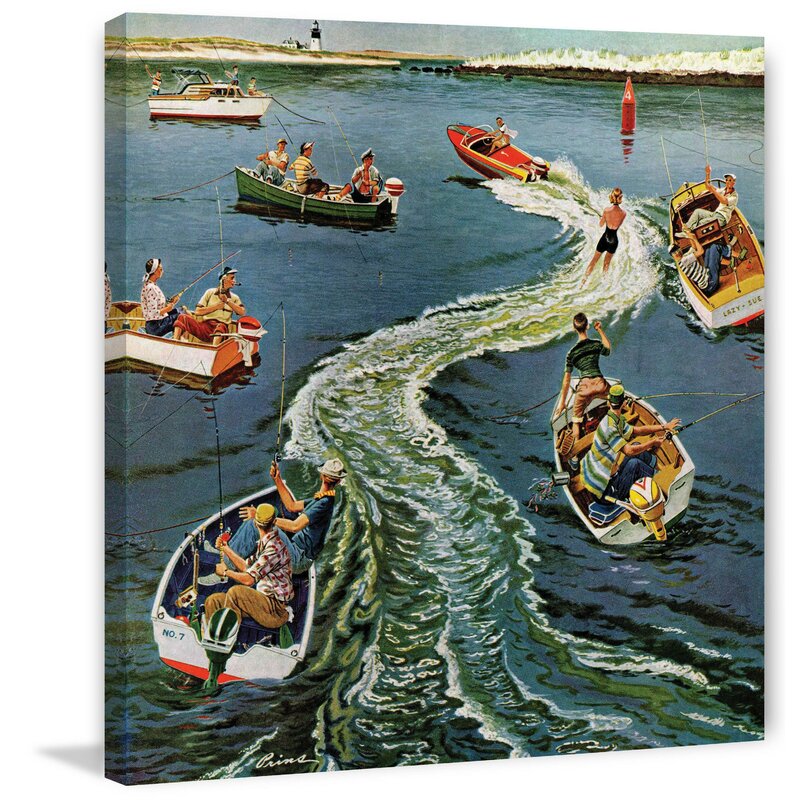 Dynamic Water Sports Scene with Boating Adventure and Vibrant Colors
