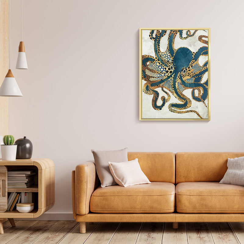Vibrant Octopus Oil Painting - Marine Life Art for Ocean Lovers