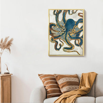 Vibrant Octopus Oil Painting - Marine Life Art for Ocean Lovers