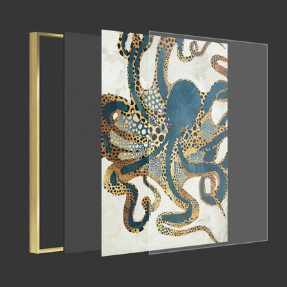 Vibrant Octopus Oil Painting - Marine Life Art for Ocean Lovers