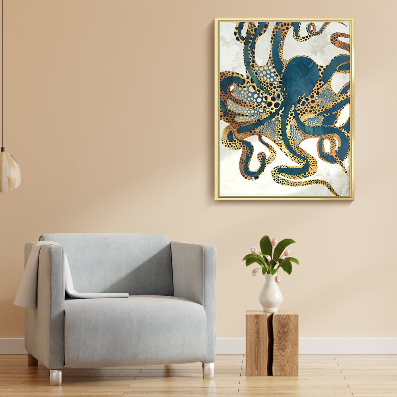 Vibrant Octopus Oil Painting - Marine Life Art for Ocean Lovers