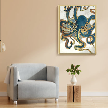 Vibrant Octopus Oil Painting - Marine Life Art for Ocean Lovers