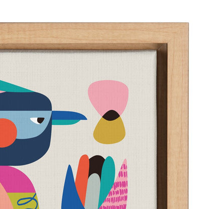 Colorful Mid Century Modern Kookaburra Oil Painting