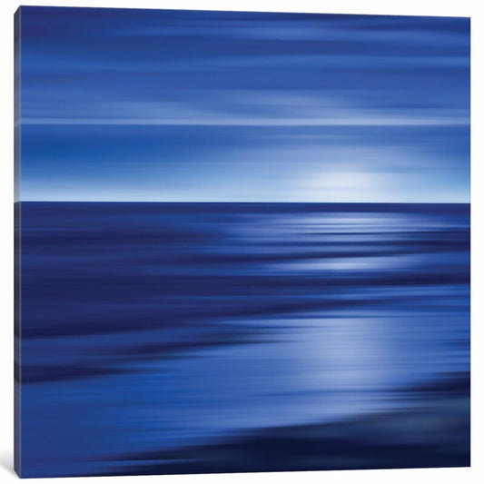 Serene Midnight Blue Ocean Landscape Art for Tranquil Home Decor