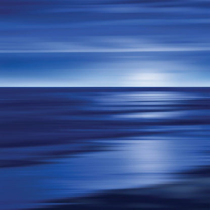 Serene Midnight Blue Ocean Landscape Art for Tranquil Home Decor