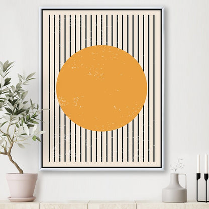 Modern Minimalist Oil Painting with Geometric Shapes and Stripes