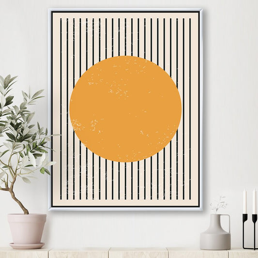Modern Minimalist Oil Painting with Geometric Shapes and Stripes