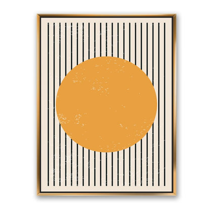 Modern Minimalist Oil Painting with Geometric Shapes and Stripes