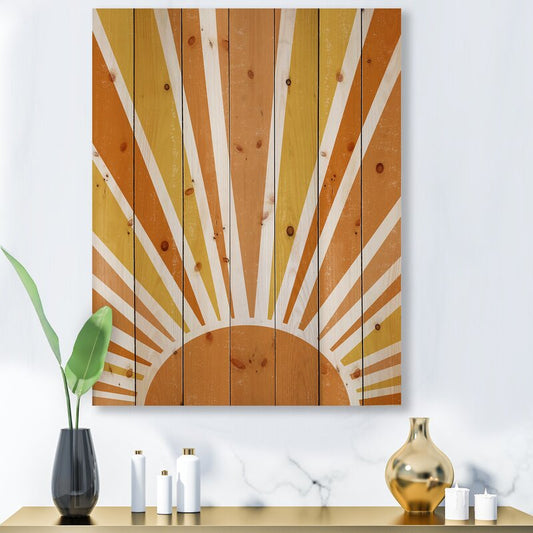 Vibrant Orange Sunburst Oil Painting for Bright and Minimalist Home D√©cor