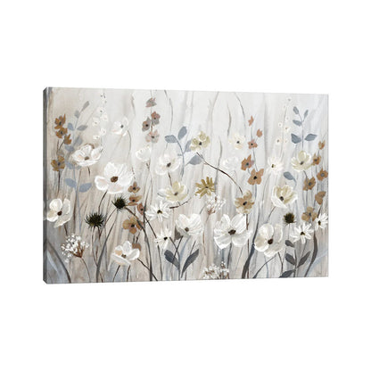 Tranquil Floral Landscape Oil Painting - Elegant White Meadow Art