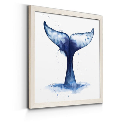 Whale Tail Abstract Oil Painting for Coastal Home Decor