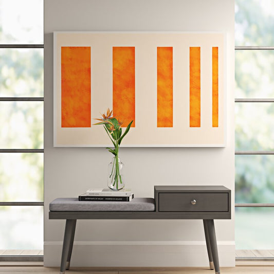 Vibrant Orange Modern Art Painting for Contemporary Home Decor