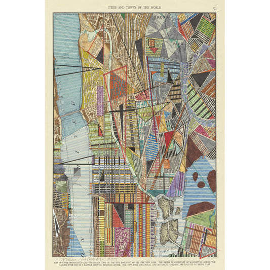Vibrant Abstract Map Art of New York City - Colorful Urban Landscape Oil Painting