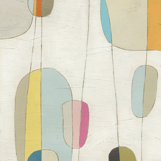 Abstract Oil Painting with Colorful Geometric Shapes