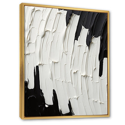 Black and White Abstract Oil Painting for Modern Home Decor