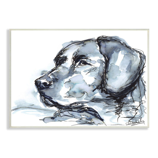 Abstract Monochrome Dog Portrait | Elegant Watercolor Art Print