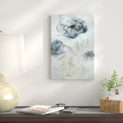 Elegant Blue Peony Oil Painting for Home Decor and Floral Art Enthusiasts