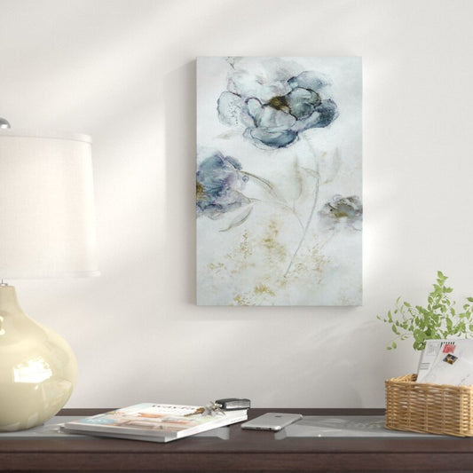 Elegant Blue Peony Oil Painting for Home Decor and Floral Art Enthusiasts